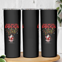 Santa Christmas Skinny Tumbler AIDS Awwanrness Red Ribbon HIV Support - Wonder Print Shop