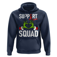 Red Ribbon AIDS Awareness Hoodie Elf Hand Christmas HIV Support - Wonder Print Shop