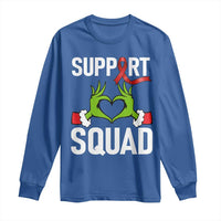 Red Ribbon AIDS Awareness Long Sleeve Shirt Elf Hand Christmas HIV Support - Wonder Print Shop