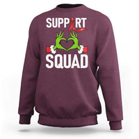Red Ribbon AIDS Awareness Sweatshirt Elf Hand Christmas HIV Support - Wonder Print Shop