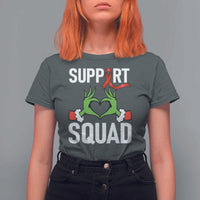 Red Ribbon AIDS Awareness T Shirt For Women Elf Hand Christmas HIV Support - Wonder Print Shop
