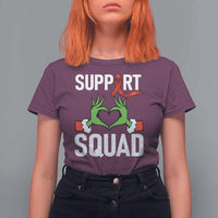 Red Ribbon AIDS Awareness T Shirt For Women Elf Hand Christmas HIV Support - Wonder Print Shop