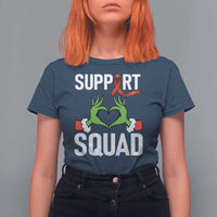 Red Ribbon AIDS Awareness T Shirt For Women Elf Hand Christmas HIV Support - Wonder Print Shop