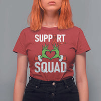 Red Ribbon AIDS Awareness T Shirt For Women Elf Hand Christmas HIV Support - Wonder Print Shop