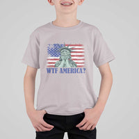 Funny American T Shirt For Kid Statue of Liberty WTF USA Freedom Satire - Wonder Print Shop