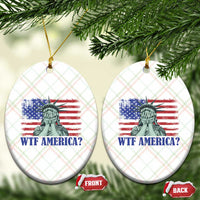 Funny American Ceramic Ornament Statue of Liberty WTF USA Freedom Satire - Wonder Print Shop
