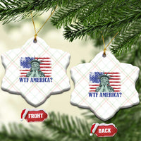 Funny American Ceramic Ornament Statue of Liberty WTF USA Freedom Satire - Wonder Print Shop