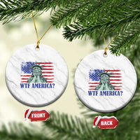 Funny American Ceramic Ornament Statue of Liberty WTF USA Freedom Satire - Wonder Print Shop