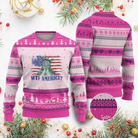 Funny American Ugly Christmas Sweater Statue of Liberty WTF USA Freedom Satire - Wonder Print Shop