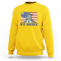 Funny American Sweatshirt Statue of Liberty WTF USA Freedom Satire - Wonder Print Shop