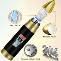 Antifa Fascism Bullet Tumbler Statue of Liberty Anti Fascism Patriotic - Wonder Print Shop