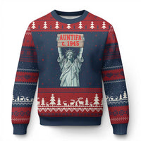 Antifa Fascism Ugly Christmas Sweater Statue of Liberty Anti Fascism Patriotic - Wonder Print Shop