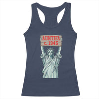 Antifa Fascism Racerback Tank Top Statue of Liberty Anti Fascism Patriotic - Wonder Print Shop