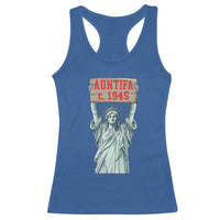 Antifa Fascism Racerback Tank Top Statue of Liberty Anti Fascism Patriotic - Wonder Print Shop