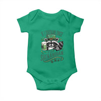 Funny St Patricks Day Raccoon Drinking Beer Baby Onesie If I Shenan Once I'll Shenanigan