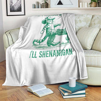Cowboy Cat St Patrick Day Throw Blanket If I Shenan Once I'll Shenanigan