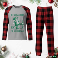 Cowboy Cat St Patrick Day Plaid Pajama Set If I Shenan Once I'll Shenanigan