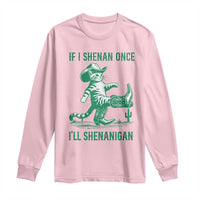 Cowboy Cat St Patrick Day Long Sleeve Shirt If I Shenan Once I'll Shenanigan