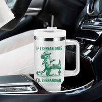 Cowboy Cat St Patrick Day Tumbler With Handle If I Shenan Once I'll Shenanigan
