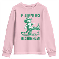 Cowboy Cat St Patrick Day Youth Sweatshirt If I Shenan Once I'll Shenanigan