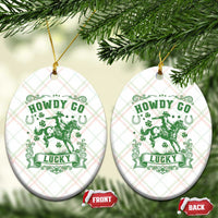 Cowboy St Patrick's Day Ceramic Ornament Howdy Go Lucky