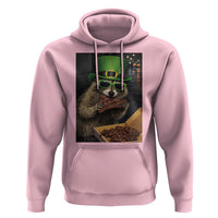 Funny Raccoon St Patrick's Day Hoodie Raccoon Eating Corned Beef Meme