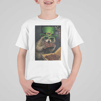 Funny Raccoon St Patrick's Day T Shirt For Kid Raccoon Eating Corned Beef Meme