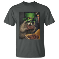 Funny Raccoon St Patrick's Day T Shirt Raccoon Eating Corned Beef Meme