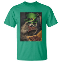 Funny Raccoon St Patrick's Day T Shirt Raccoon Eating Corned Beef Meme