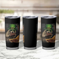 Funny Raccoon St Patrick's Day Tumbler Cup Raccoon Eating Corned Beef Meme