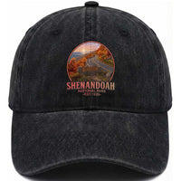 Shenandoah National Park Washed Cotton Baseball Cap Vintage Virginia Mountain Landscape