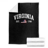 Virginia American Flag Map Throw Blanket State Travel Souvenir