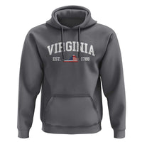 Virginia American Flag Map Hoodie State Travel Souvenir