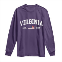 Virginia American Flag Map Long Sleeve Shirt State Travel Souvenir