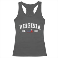 Virginia American Flag Map Racerback Tank Top State Travel Souvenir