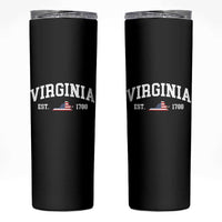 Virginia American Flag Map Skinny Tumbler State Travel Souvenir