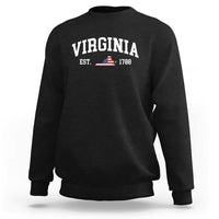 Virginia American Flag Map Sweatshirt State Travel Souvenir