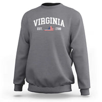 Virginia American Flag Map Sweatshirt State Travel Souvenir