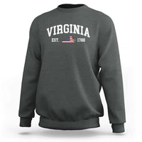 Virginia American Flag Map Sweatshirt State Travel Souvenir