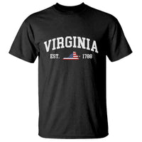 Virginia American Flag Map T Shirt State Travel Souvenir