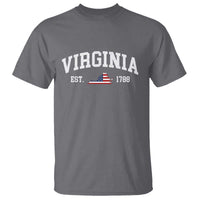 Virginia American Flag Map T Shirt State Travel Souvenir