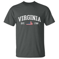 Virginia American Flag Map T Shirt State Travel Souvenir
