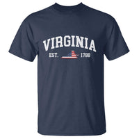 Virginia American Flag Map T Shirt State Travel Souvenir