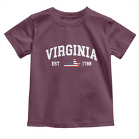 Virginia American Flag Map Toddler T Shirt State Travel Souvenir