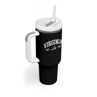 Virginia American Flag Map Tumbler With Handle State Travel Souvenir