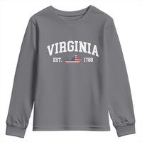 Virginia American Flag Map Youth Sweatshirt State Travel Souvenir