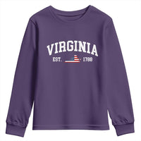Virginia American Flag Map Youth Sweatshirt State Travel Souvenir