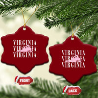 Virginia State Map Ceramic Ornament East Coast State Pride Travel Gift