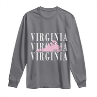 Virginia State Map Long Sleeve Shirt East Coast State Pride Travel Gift