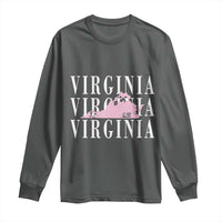 Virginia State Map Long Sleeve Shirt East Coast State Pride Travel Gift